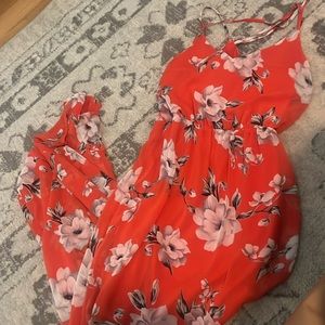 Red Floral Maxi Dress